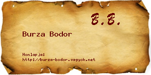Burza Bodor névjegykártya